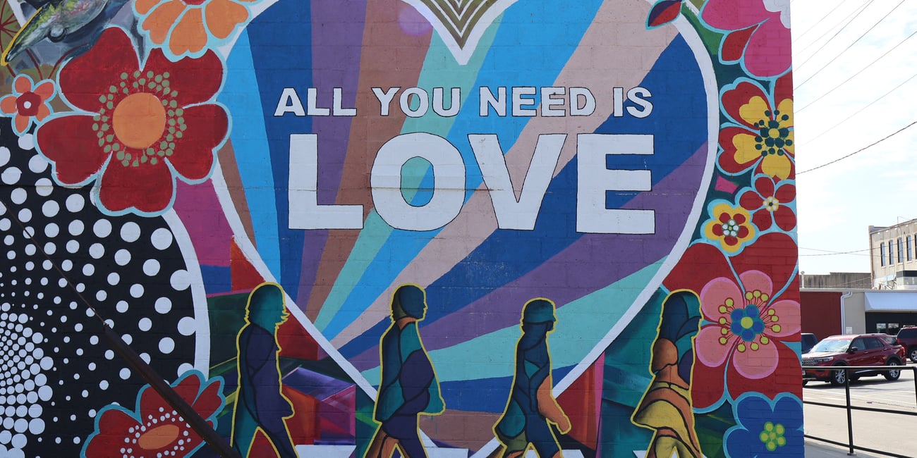 All You Need is Love mural in downtown Marion, IL.