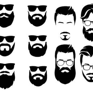 bearded icon set Vector illustration white background
