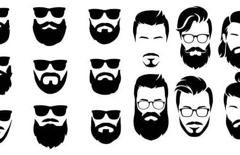 bearded icon set Vector illustration white background
